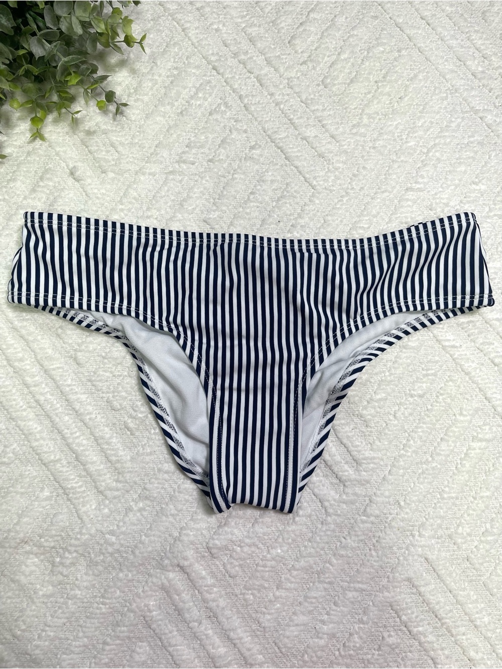 Xhilaration Navy and White Striped Bikini Bottom